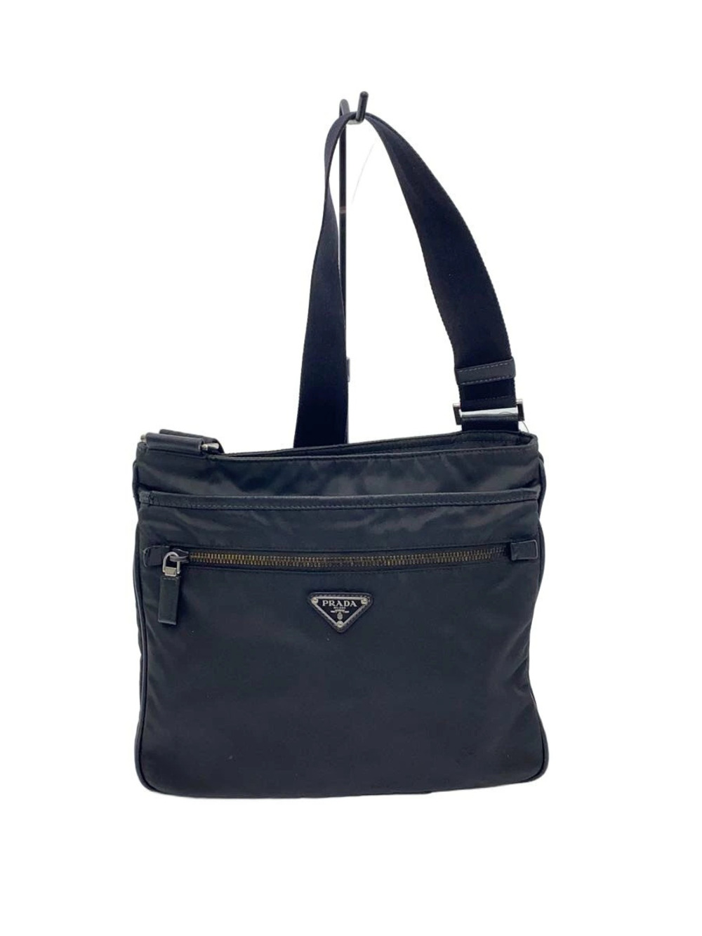 Prada Tessuto Saffiano Leather Shoulder Bag Black